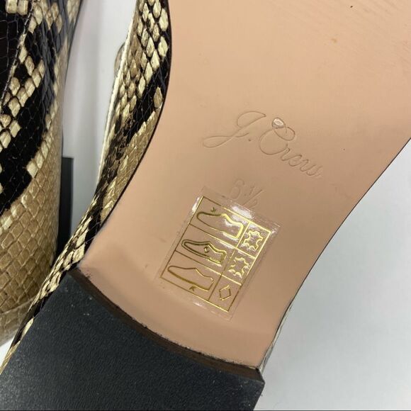 J.Crew Cecile Smoking Slippers Leather Embossed Snakeskin AQ135 Size 6.5 - Picture 6 of 7